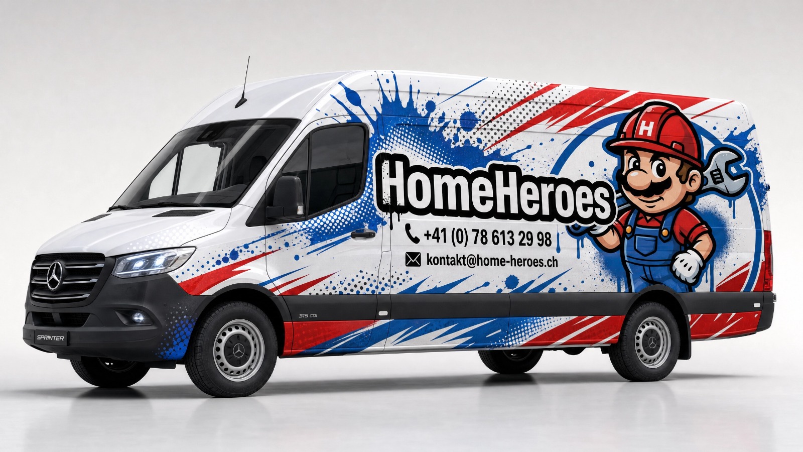 HomeHeroes Firmenbus – Mercedes Sprinter mit HomeHeroes-Branding
